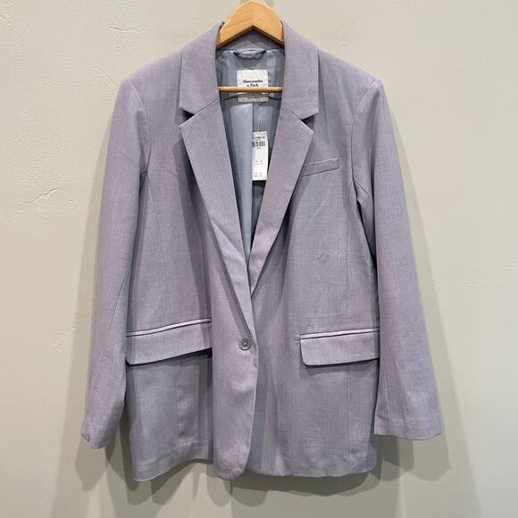 NWT Abercrombie & Fitch Women’s Classic Suiting Blazer in Grey - Size: Large - Picture 1 of 10